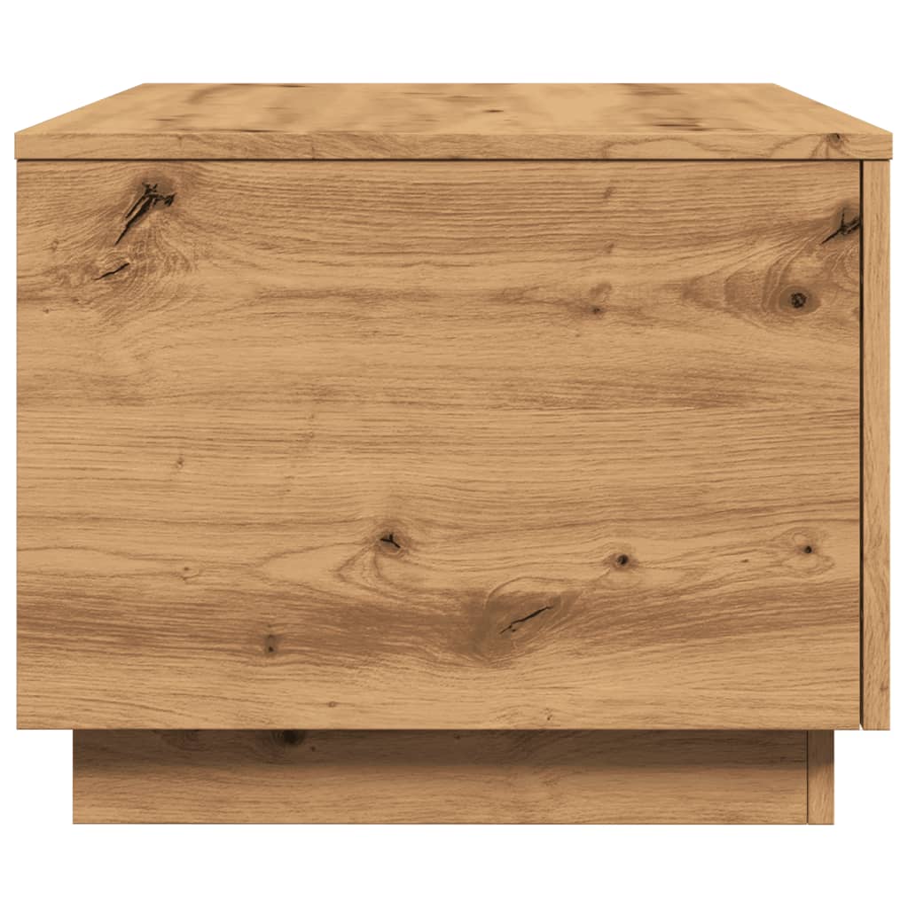 Coffee Table with LED Lights Artisan Oak 90x50x40 cm