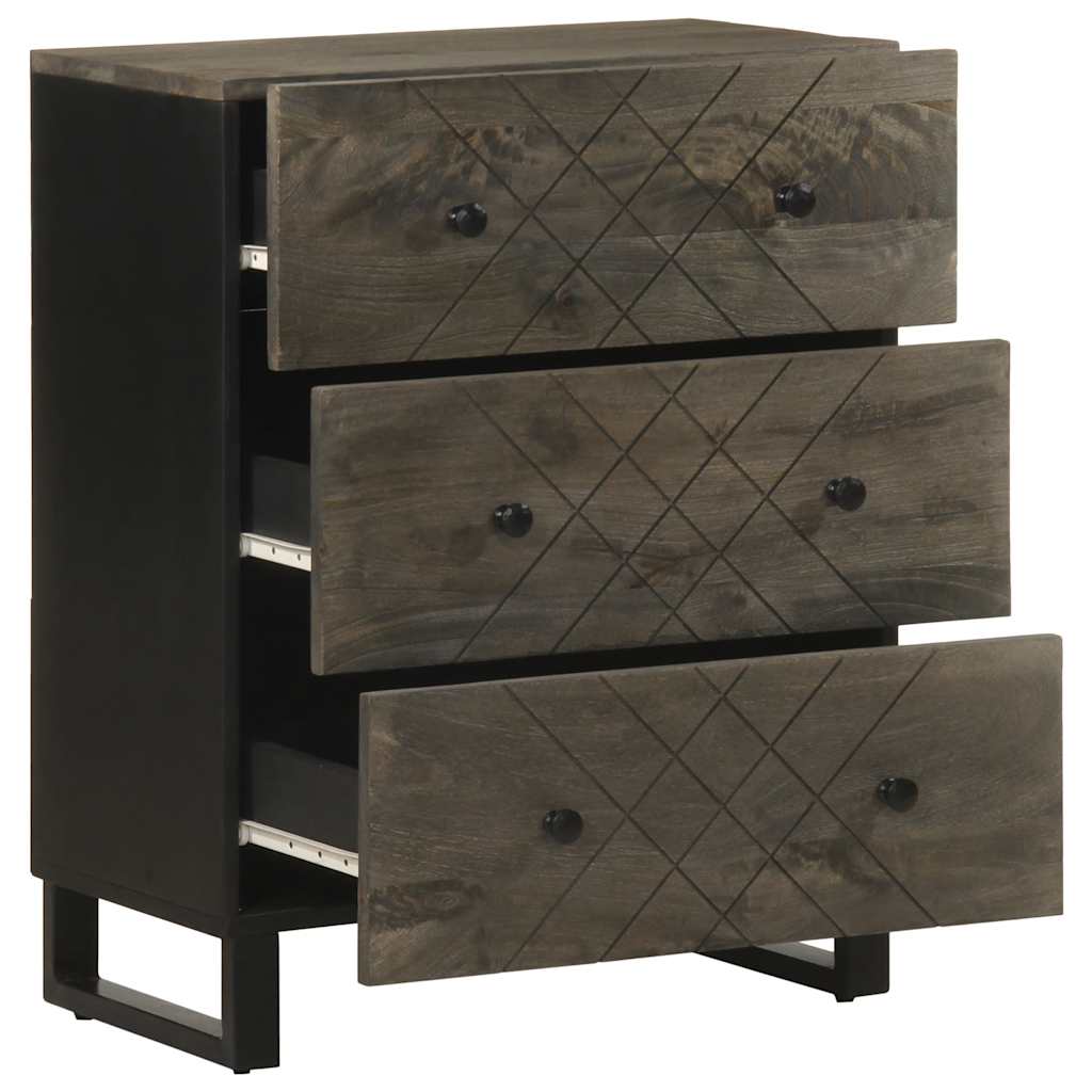 Sideboard Black 60x33x75 cm Solid Wood Mango