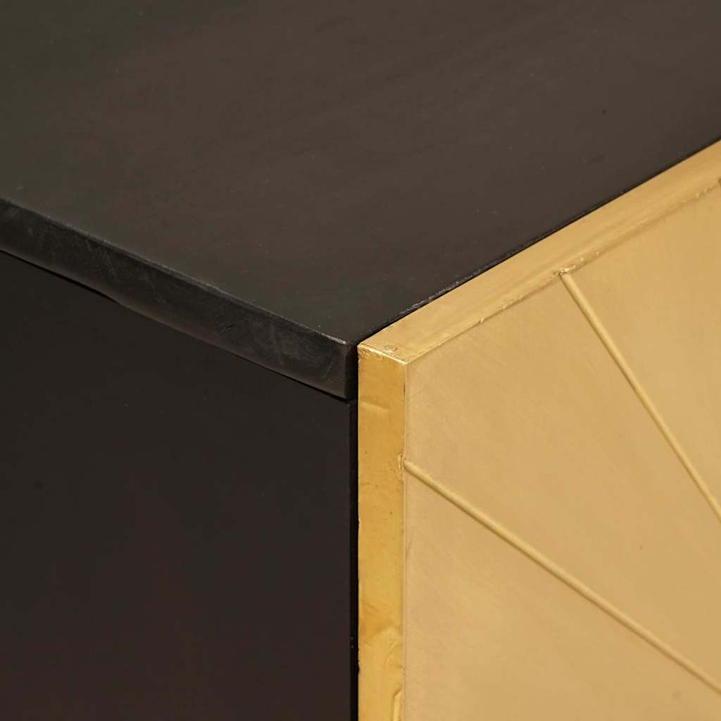 Sideboard Black and Gold 60 x 33 x 75 cm Solid mango wood