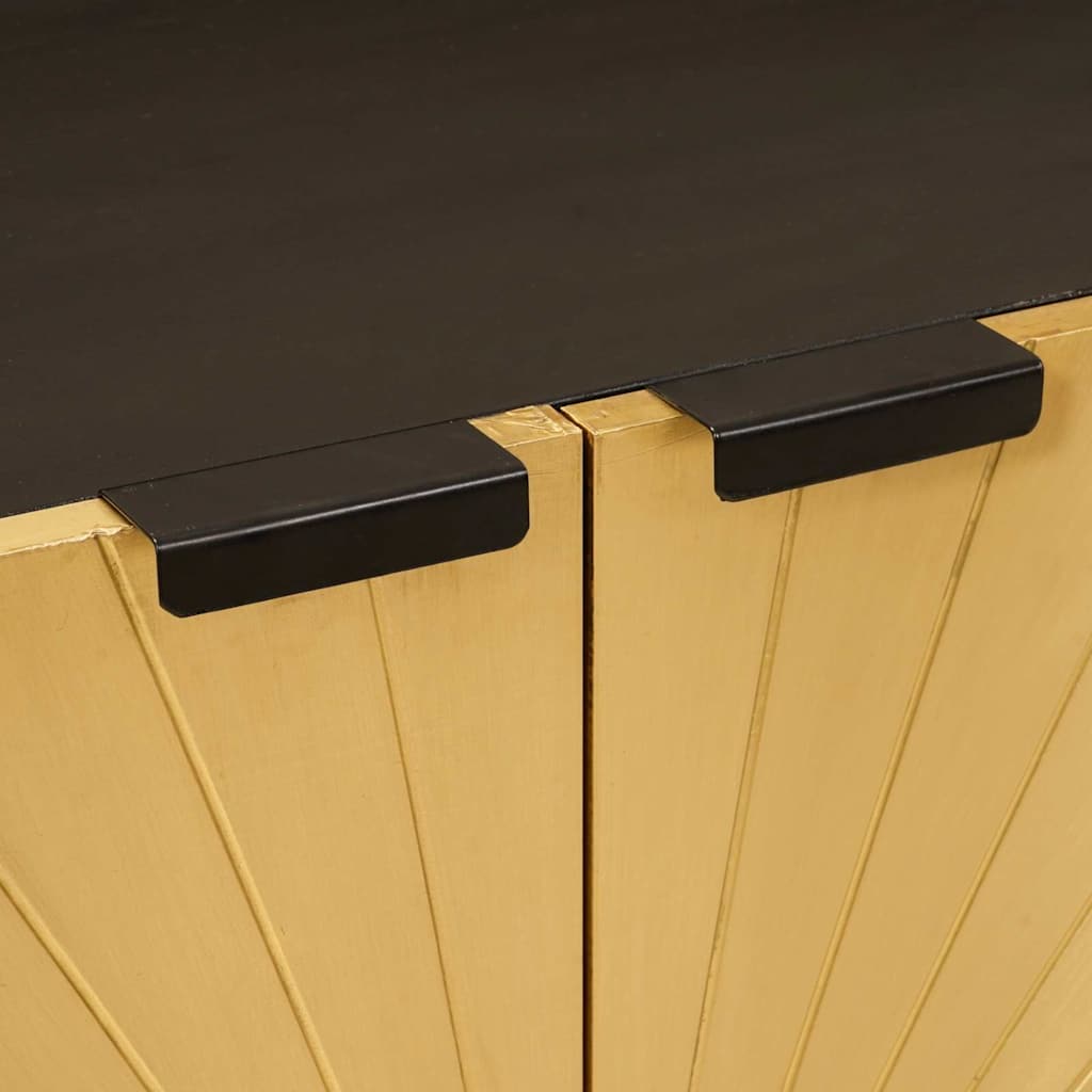 Sideboard Black and Gold 60 x 33 x 75 cm Solid mango wood
