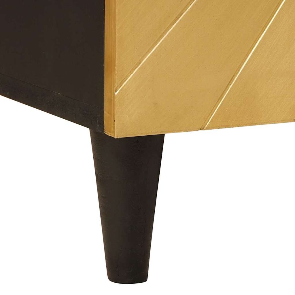 Sideboard Black and Gold 60 x 33 x 75 cm Solid mango wood