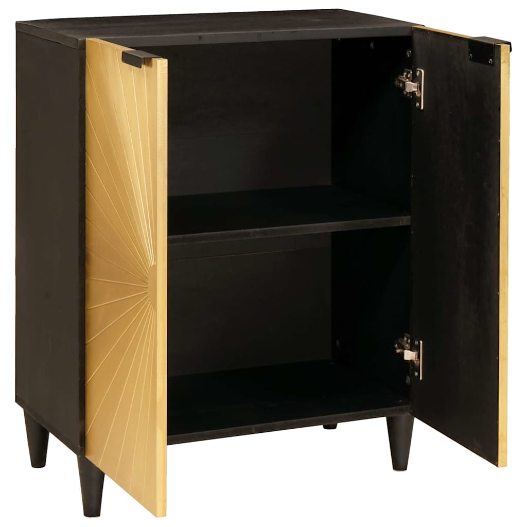 Sideboard Black and Gold 60 x 33 x 75 cm Solid mango wood