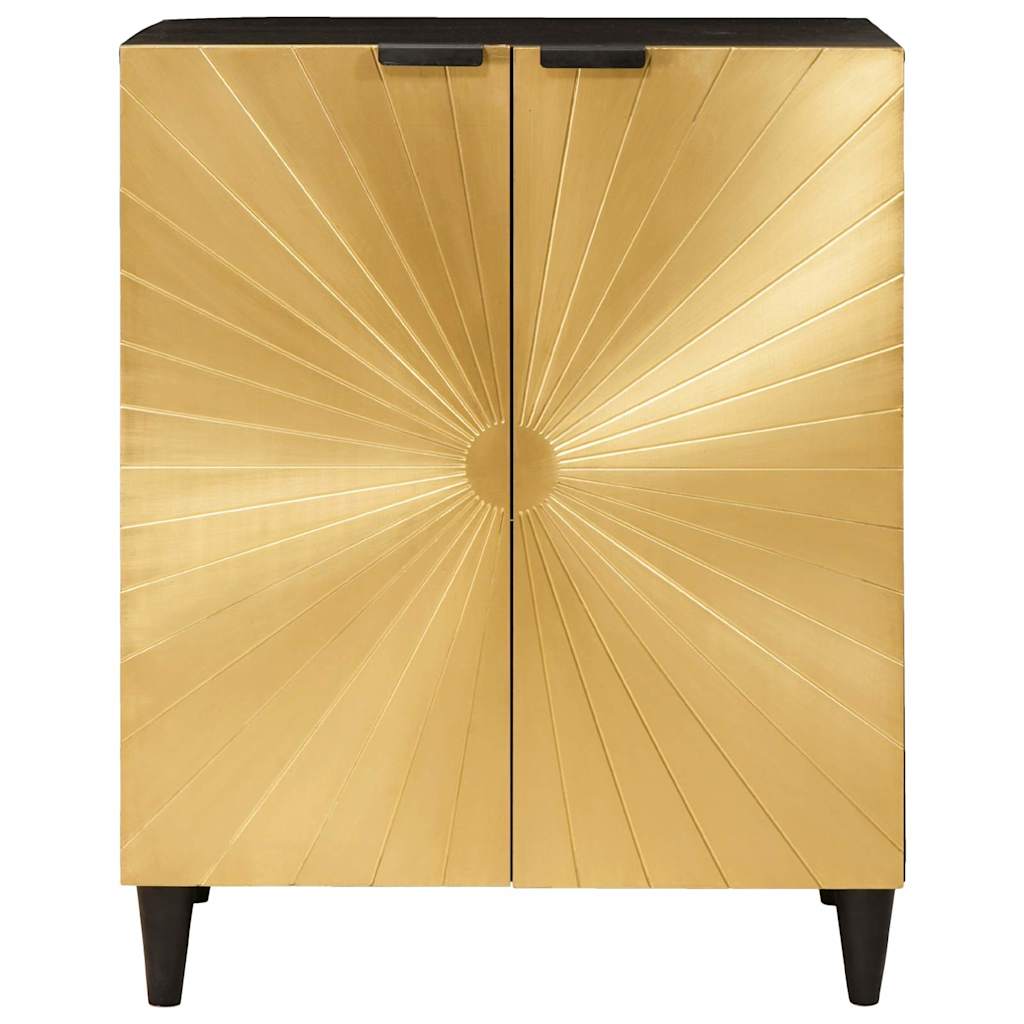 Sideboard Black and Gold 60 x 33 x 75 cm Solid mango wood