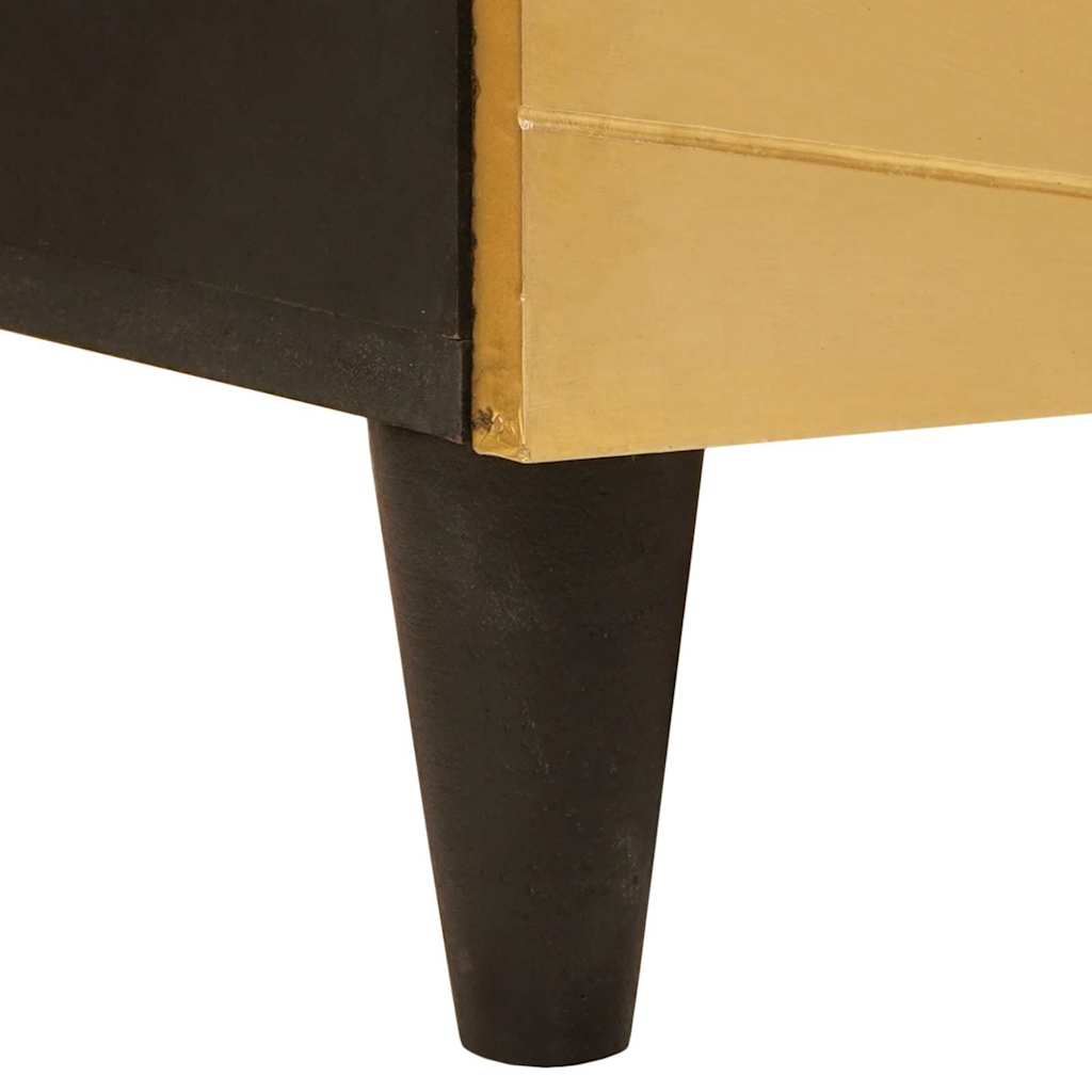 Sideboard Black and Gold 60 x 33 x 75 cm Solid mango wood