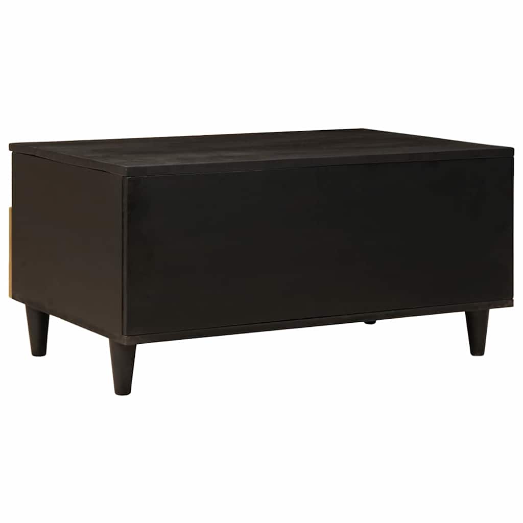 Coffee Table Black and Gold 80 x 54 x 40 cm Solid mango wood
