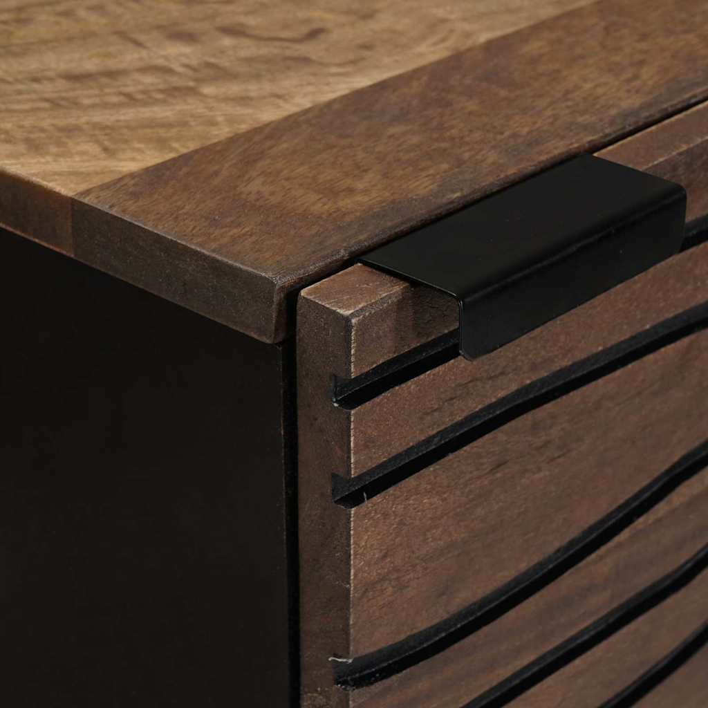 Highboard Walnut Wood with Shelf Other with Storage with Door Brown Medium