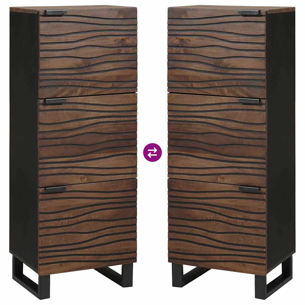 Highboard Walnut Wood with Shelf Other with Storage with Door Brown Medium