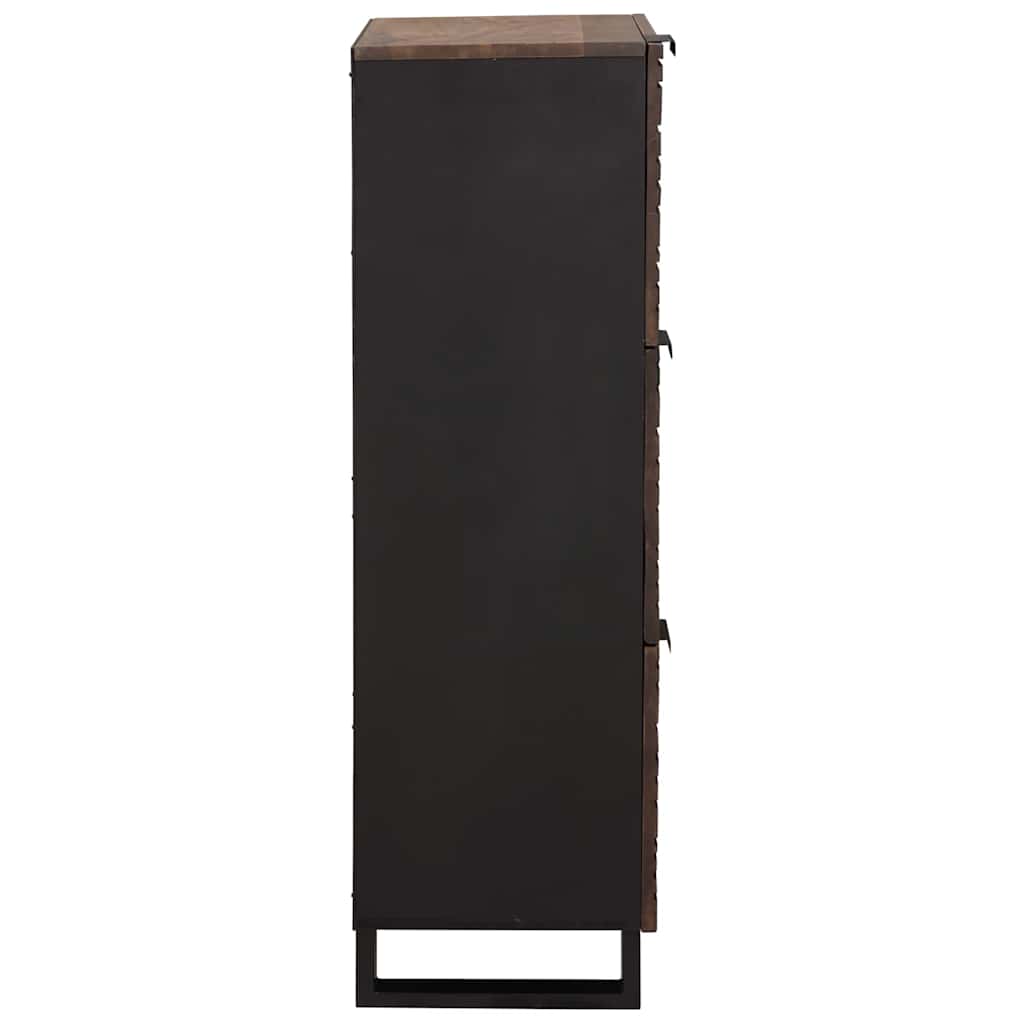 Highboard Walnut Wood with Shelf Other with Storage with Door Brown Medium