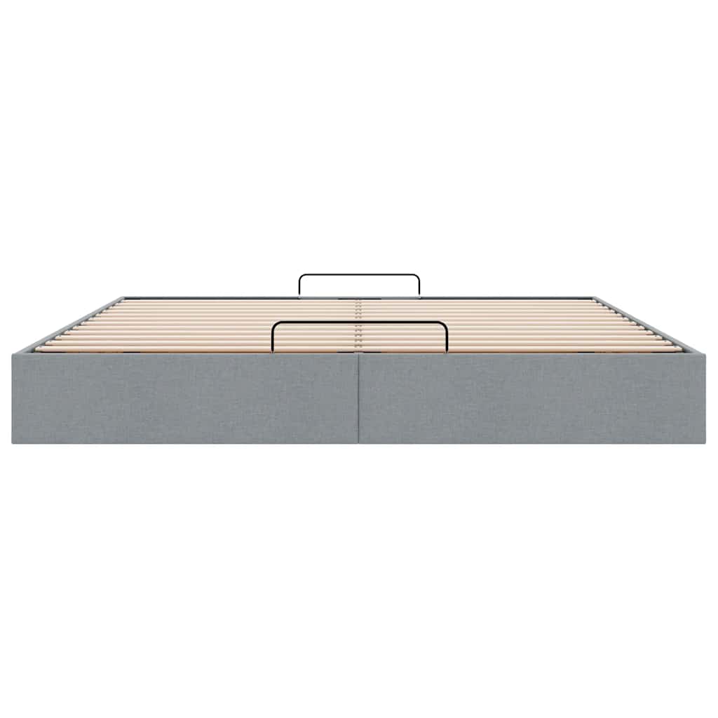 Ottoman Bed Frame without Mattress Light Grey Super King Fabric