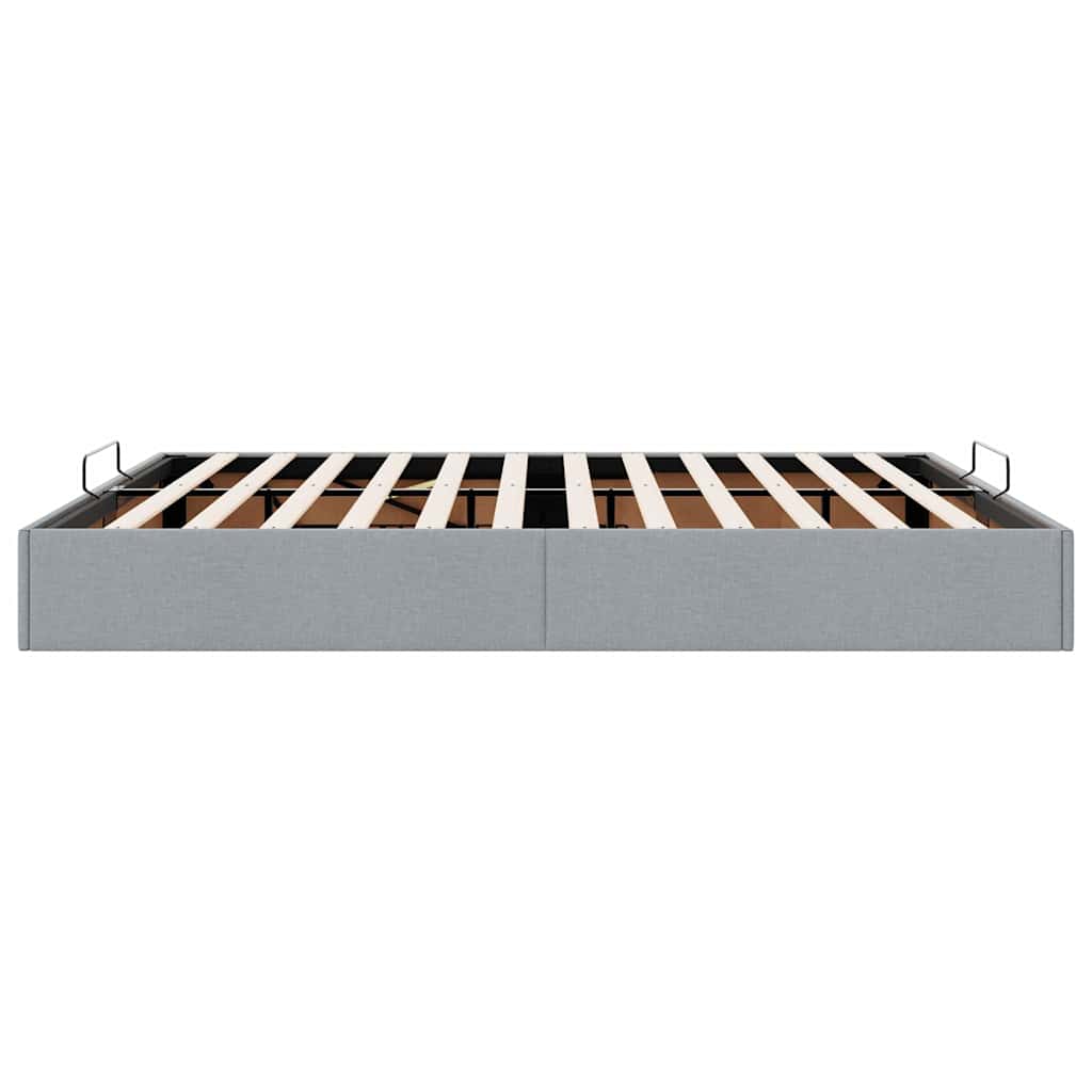 Ottoman Bed Frame without Mattress Light Grey Super King Fabric