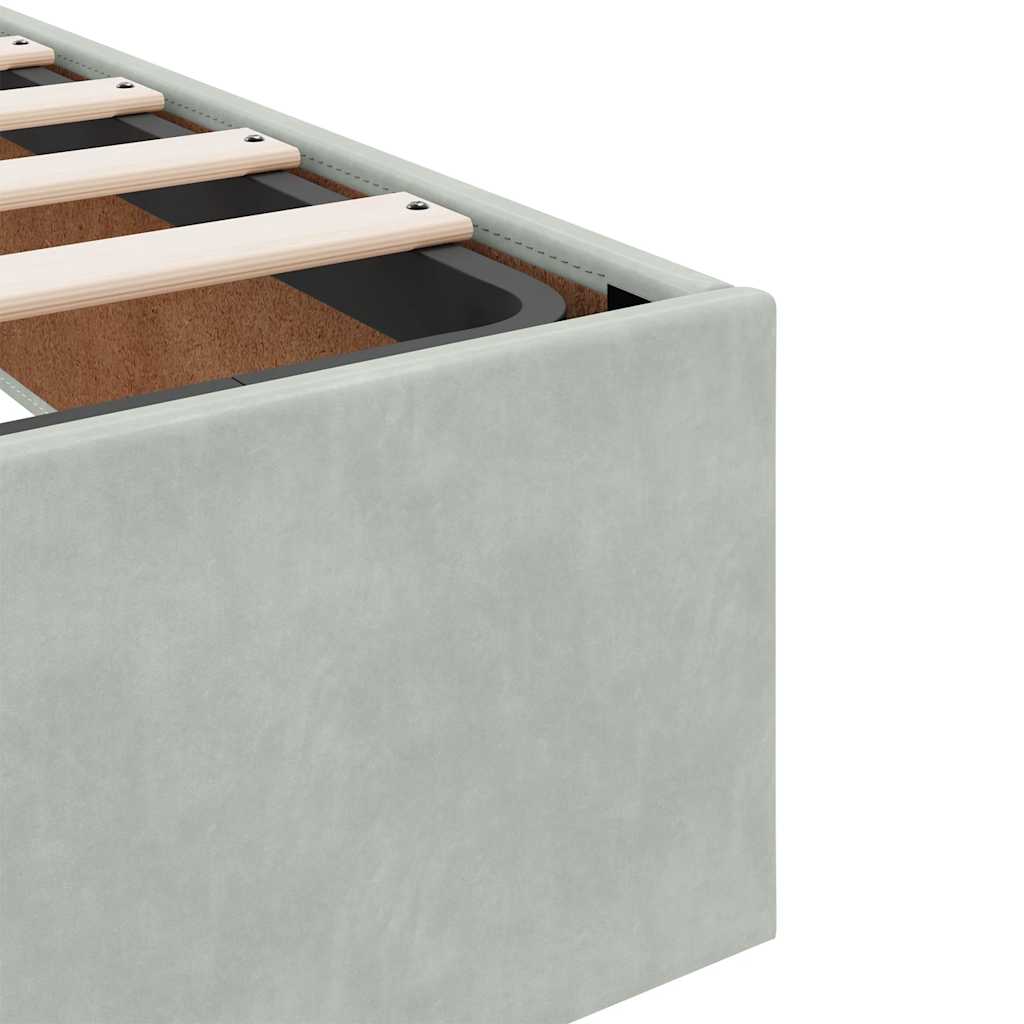 Ottoman Bed Frame No Mattress Light Grey Double Velvet