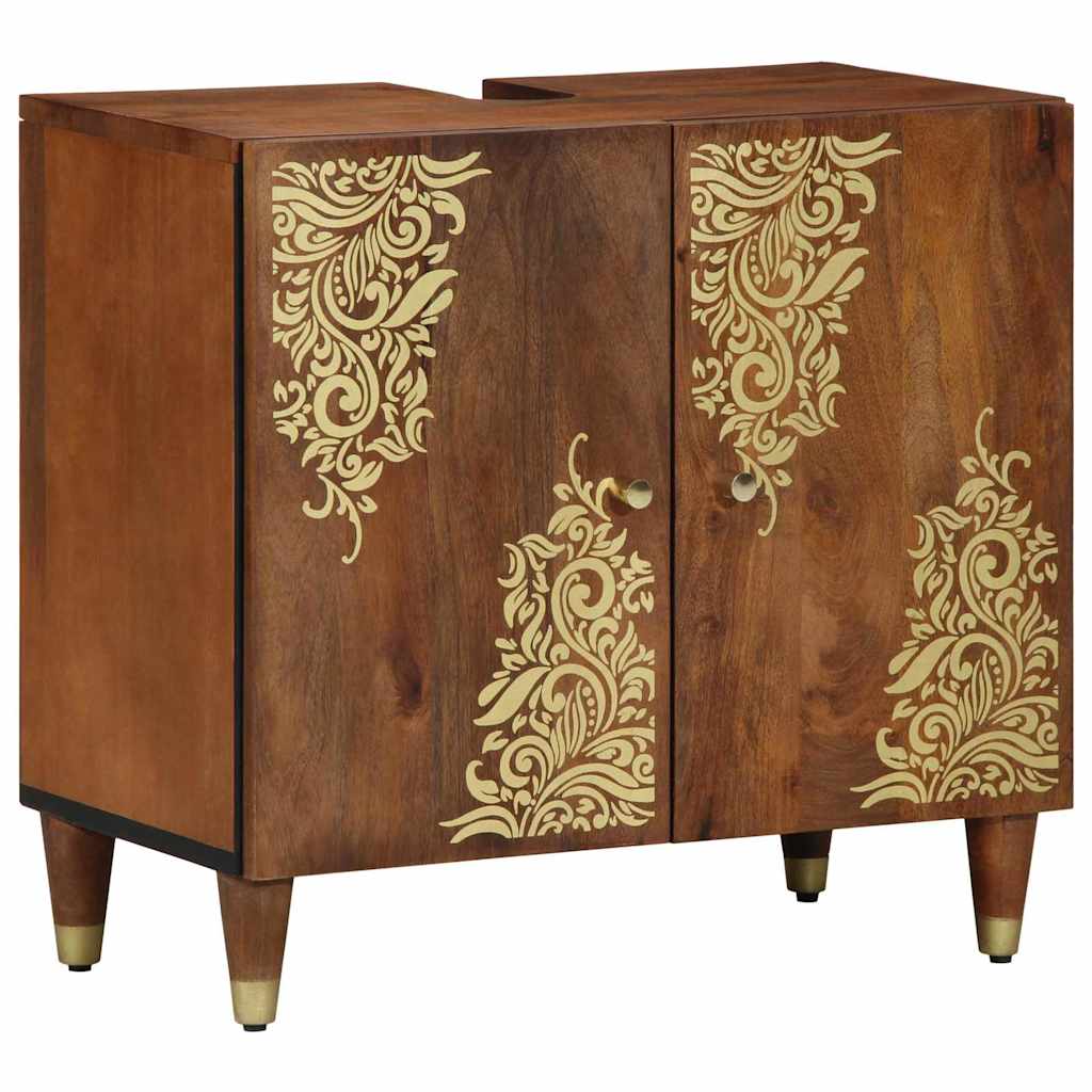 Bathroom Sink Cabinet with Storage Honey brown 62 x 33 x 58 cm