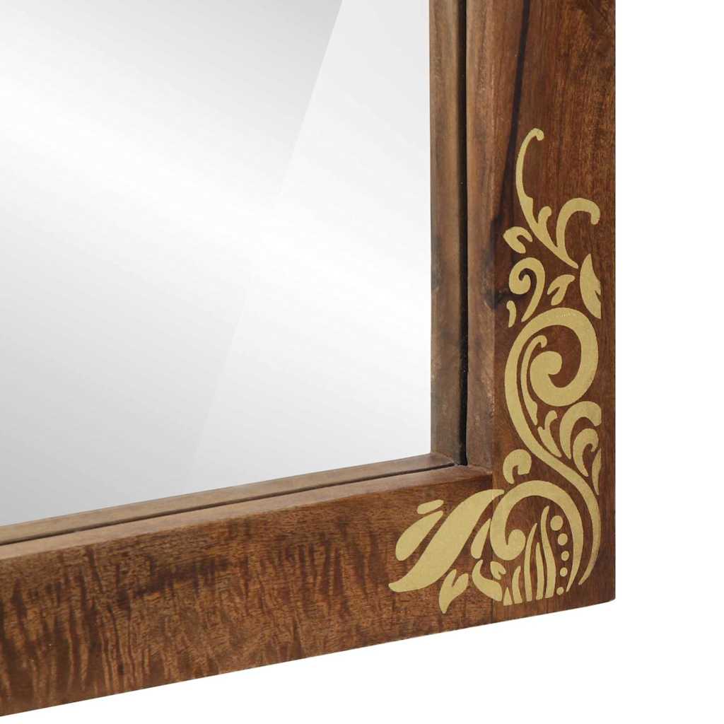 Bathroom Mirror Brown 50 x 70 x 3 cm Solid Mango wood and Glass