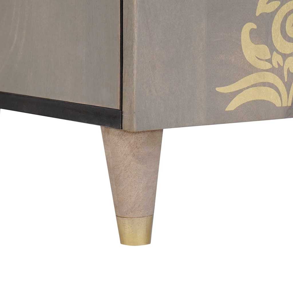 Sideboard Grey and Gold 60 x 33.5 x 75 cm Solid Mango wood