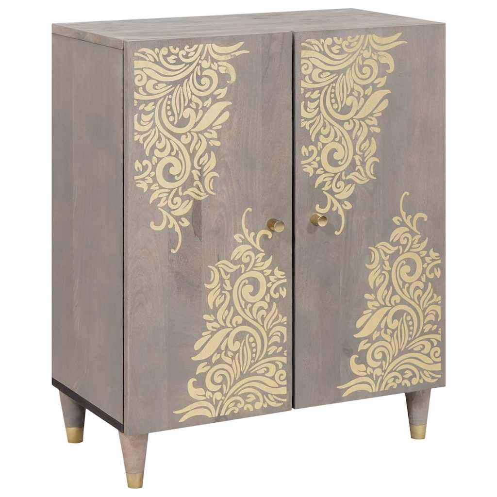 Sideboard Grey and Gold 60 x 33.5 x 75 cm Solid Mango wood