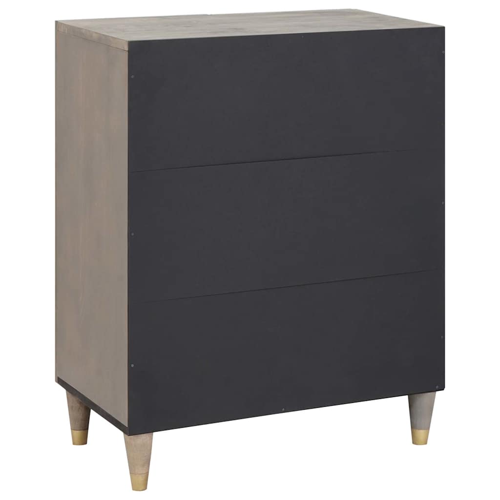 Sideboard Grey and Gold 60 x 33.5 x 75 cm Solid Mango wood