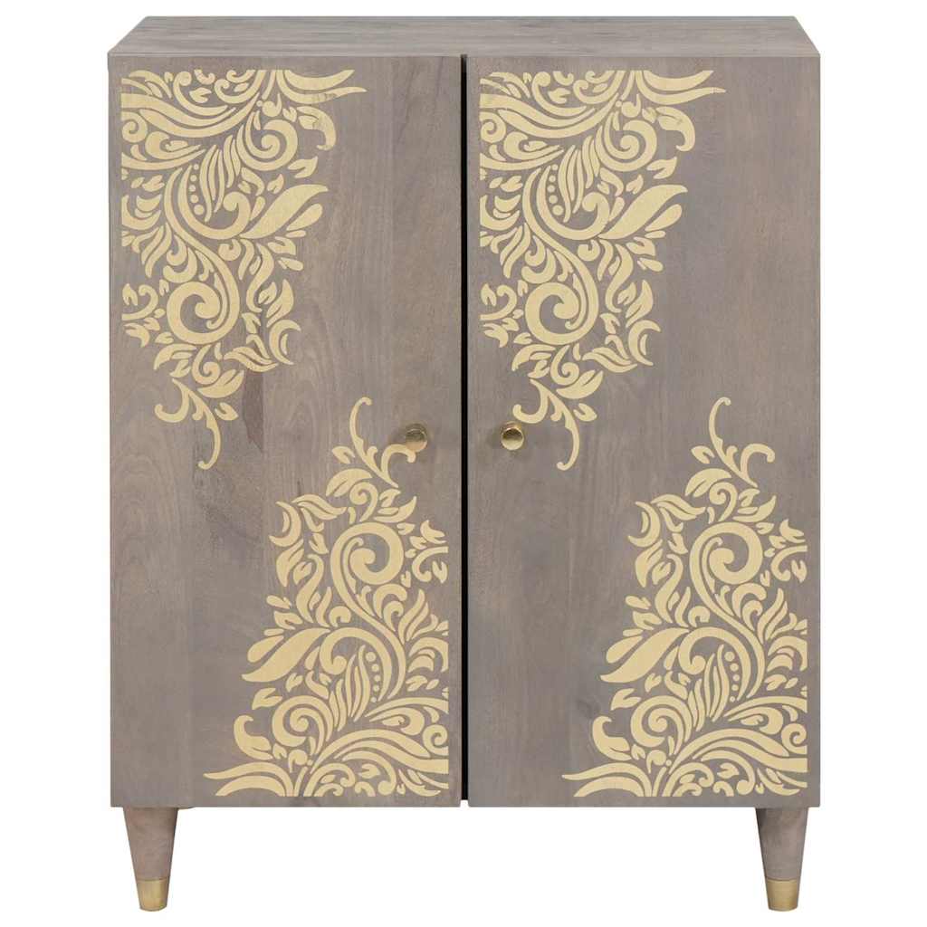 Sideboard Grey and Gold 60 x 33.5 x 75 cm Solid Mango wood