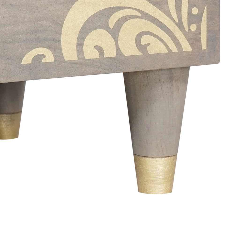 Sideboard Grey and Gold 60 x 33.5 x 75 cm Solid Mango wood