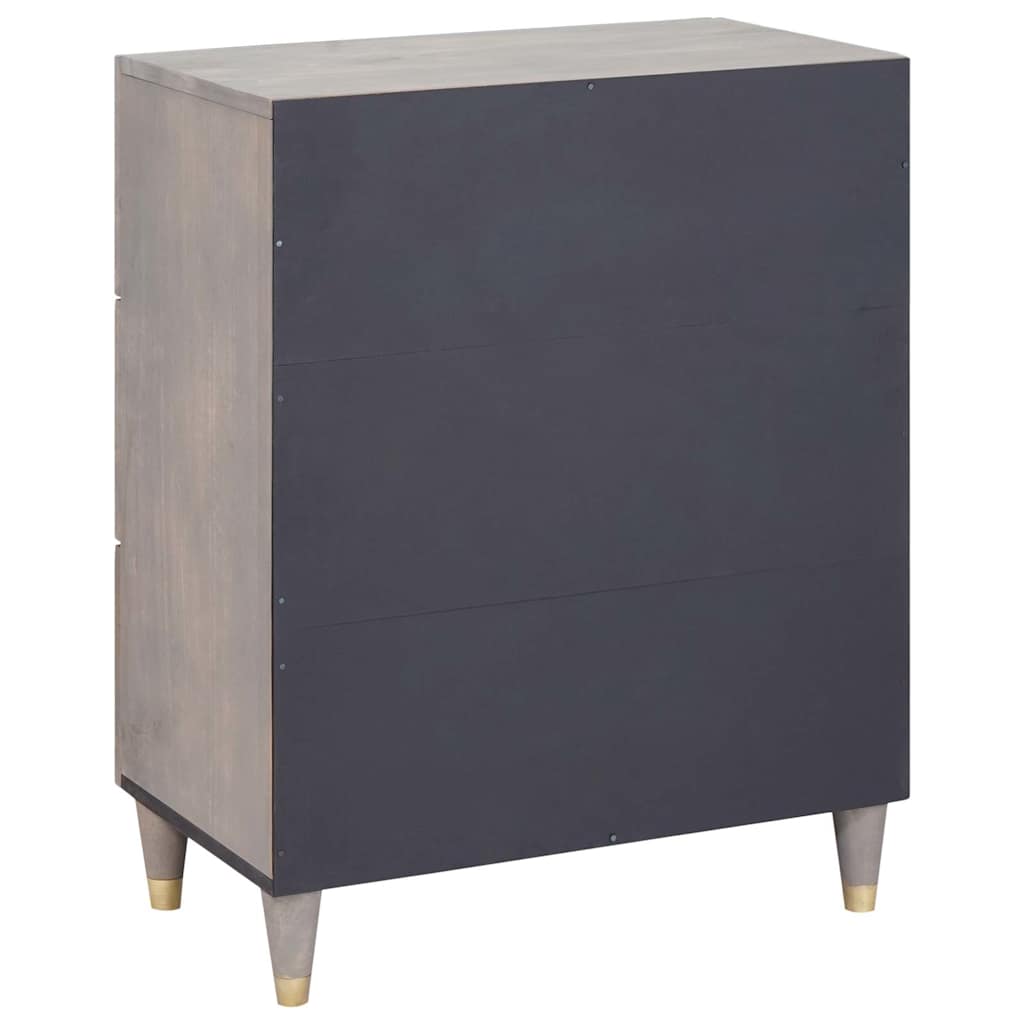 Sideboard Grey and Gold 60 x 33.5 x 75 cm Solid Mango wood