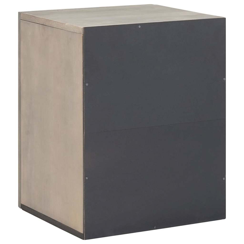 Bathroom Wall Cabinet Grey 38 x 33 x 48 cm Solid Mango wood