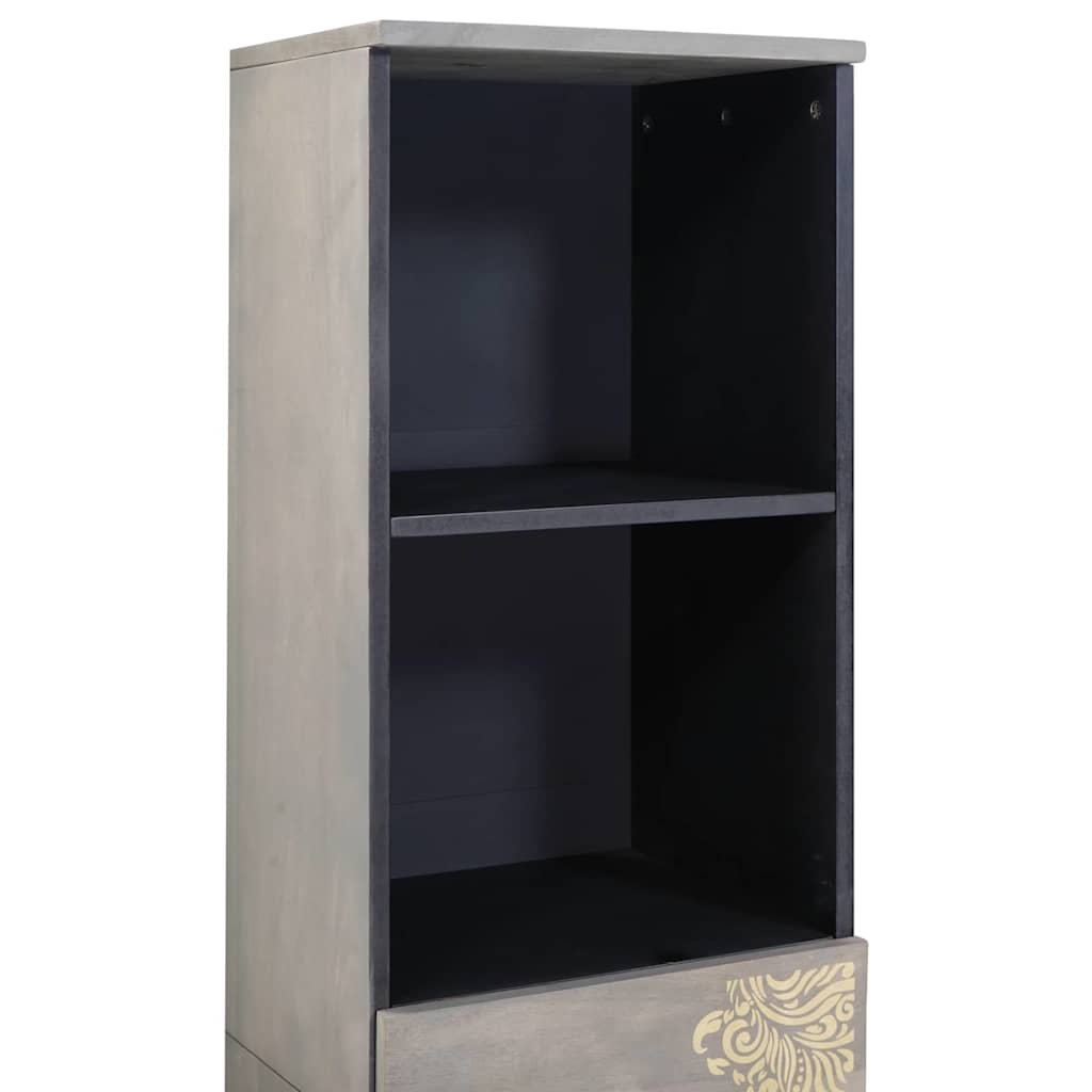 Sideboard with Drawer Grey 38 x 33.5 x 160 cm Solid Mango wood
