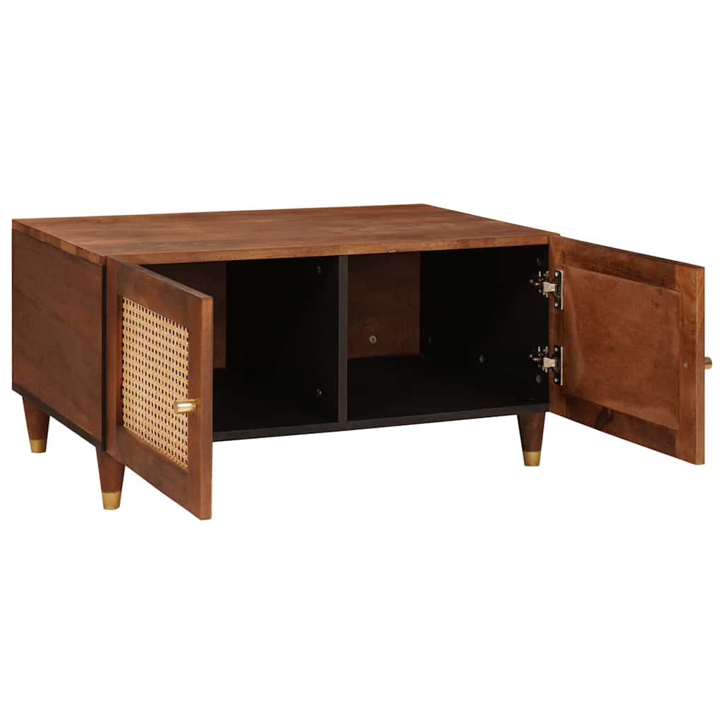 Coffee Tables Brown 80 x 50 x 40 cm Cane and solid mango wood