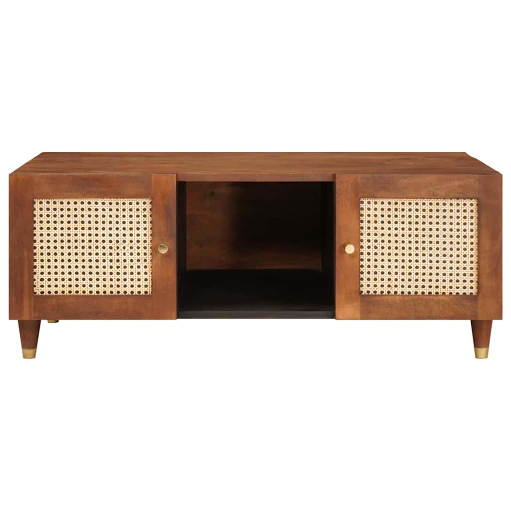 Coffee Tables Brown 100 x 54 x 40 cm Cane and solid mango wood