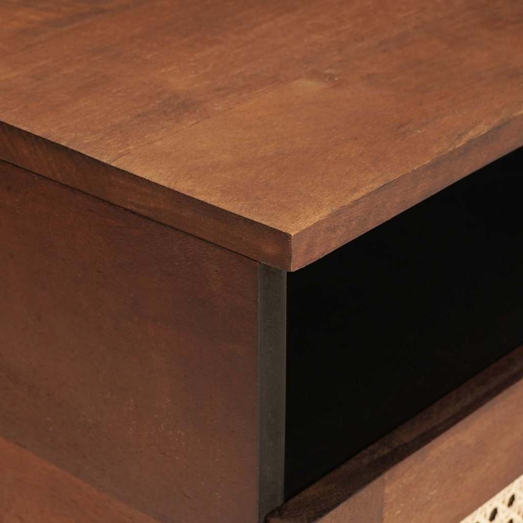 Coffee Tables Brown 80 x 54 x 40 cm Cane and solid mango wood