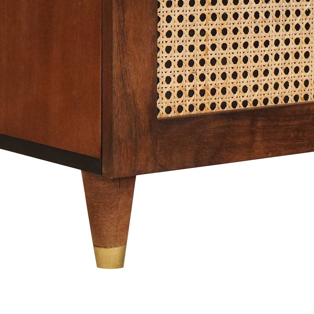 Sideboard Brown 80 x 33.5 x 75 cm Cane and solid mango wood