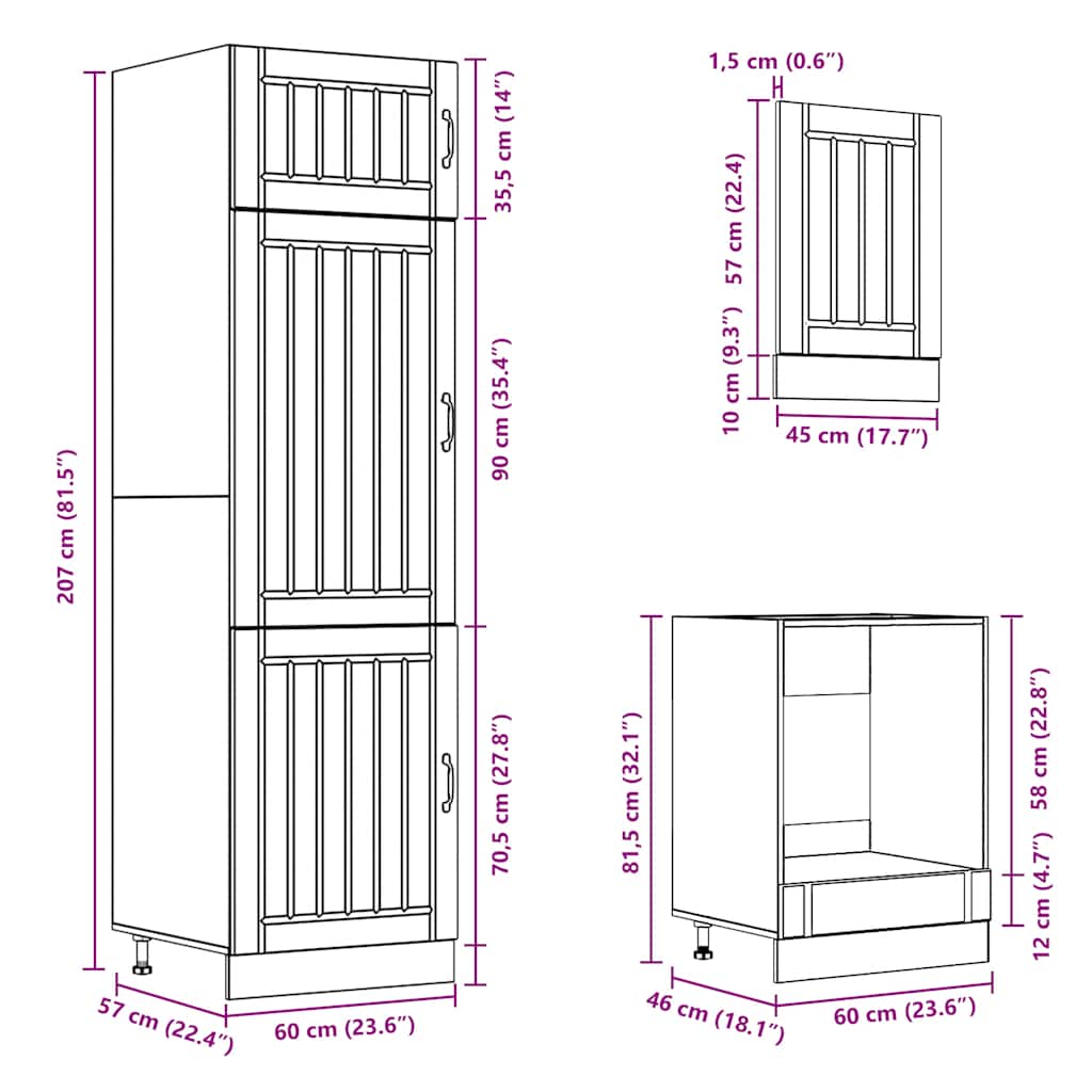7 Piece Kitchen Cabinet Set Lucca High Gloss White Engineered Wood