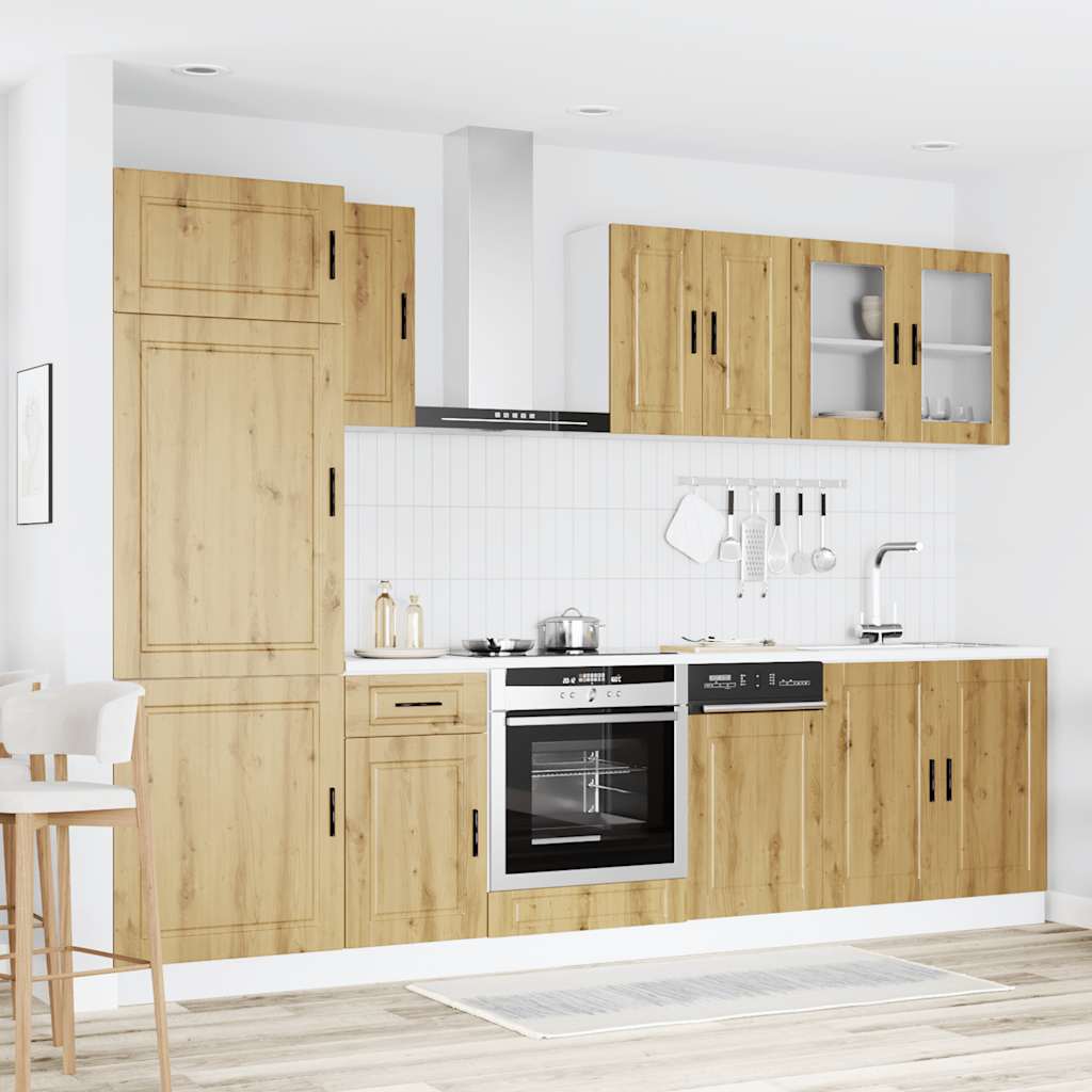 8 Piece Kitchen Cabinet Set Kalmar Artisan Oak Engineered Wood