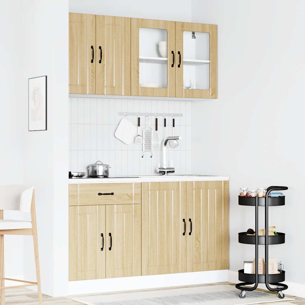 4 Piece Kitchen Cabinet Set Lucca Sonoma Oak Engineered Wood