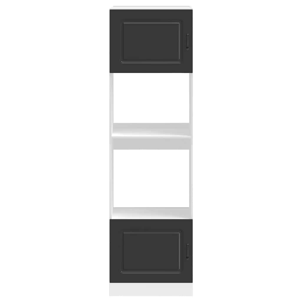 Oven Cabinets 2 pcs Kalmar Black Engineered Wood