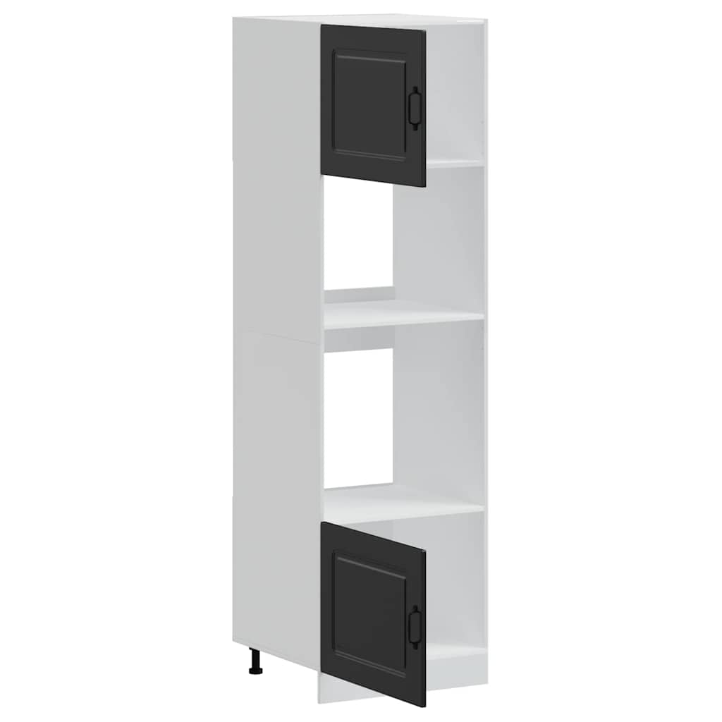 Oven Cabinets 2 pcs Kalmar Black Engineered Wood