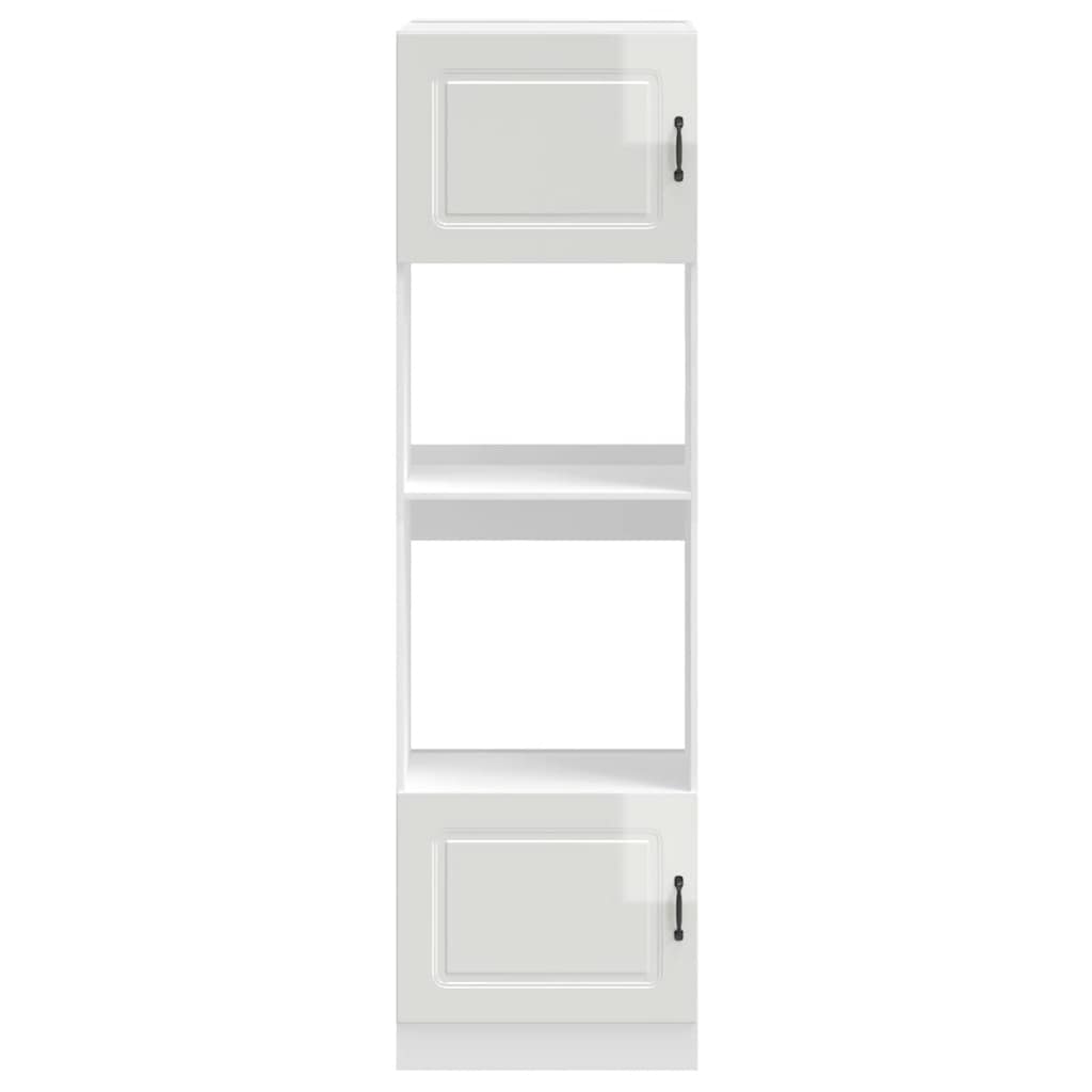 Oven Cabinets 2 pcs Kalmar Gloss White Engineered Wood