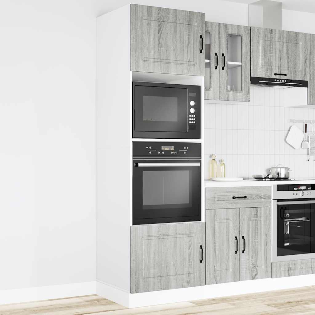 Oven Cabinets 2 pcs Kalmar Grey Sonoma Engineered Wood