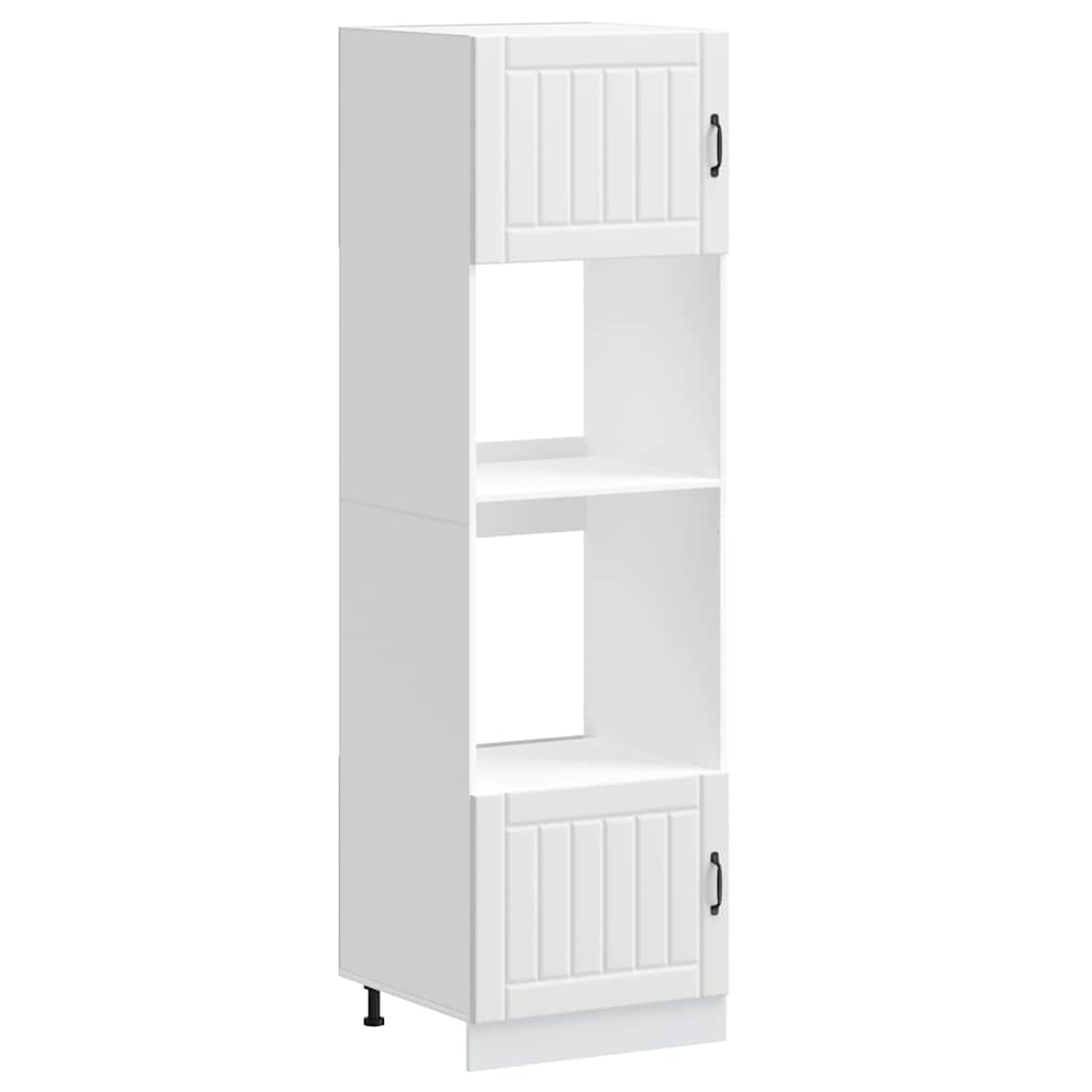 Oven Cabinets 2 pcs Lucca White Engineered Wood