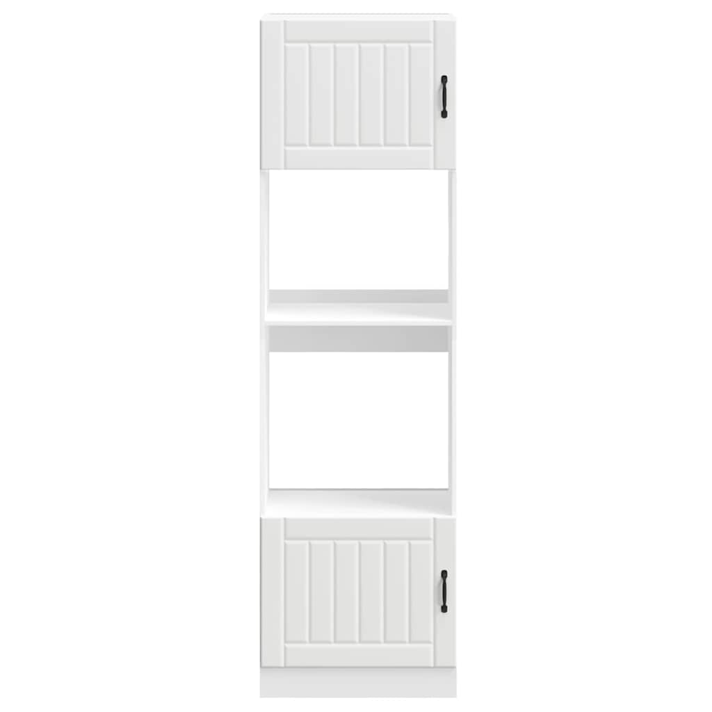 Oven Cabinets 2 pcs Lucca White Engineered Wood