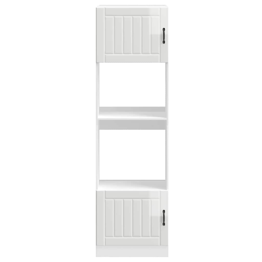 Oven Cabinets 2 pcs Lucca Gloss White Engineered Wood