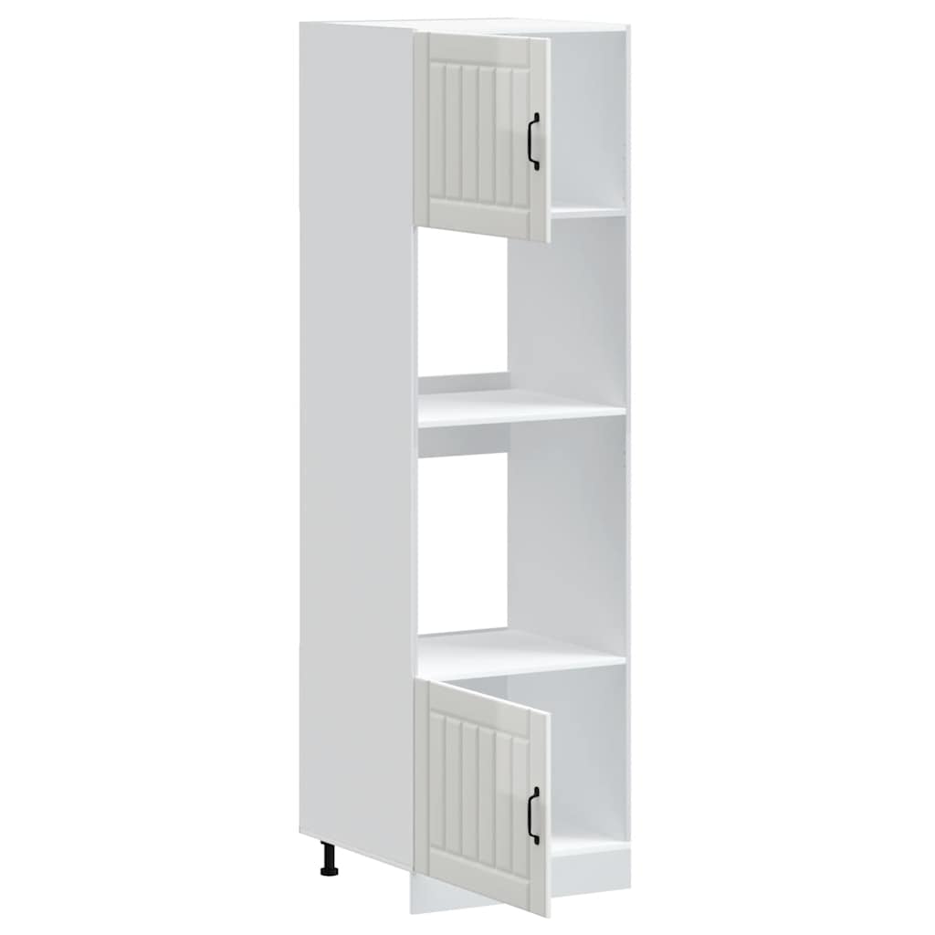 Oven Cabinets 2 pcs Lucca Gloss White Engineered Wood