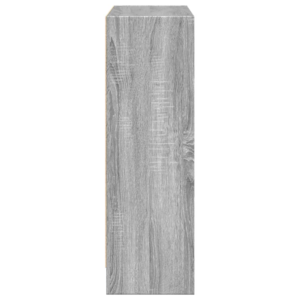 Bookcase Grey Sonoma 80x24x76 cm Engineered Wood