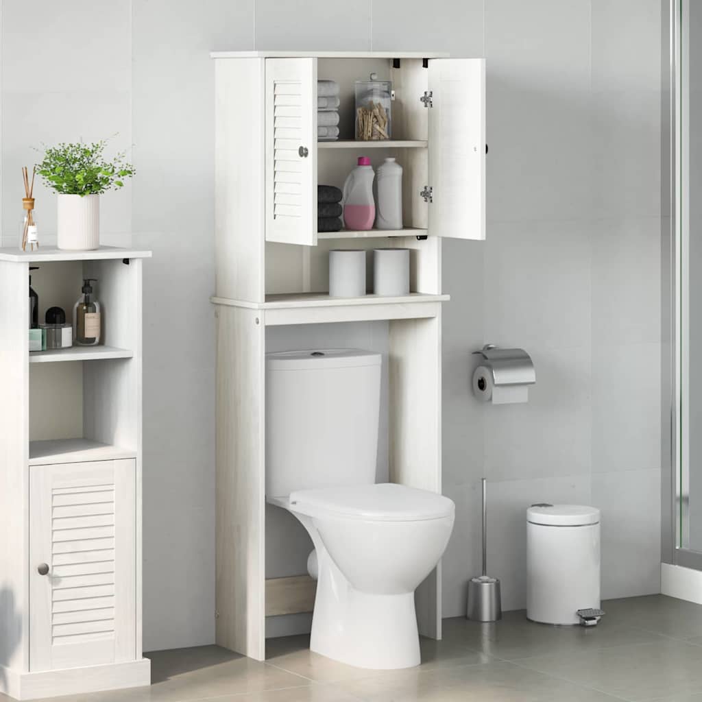 Toilet Cabinet VIGO White 60 x 27 x 161 cm Solid pine wood