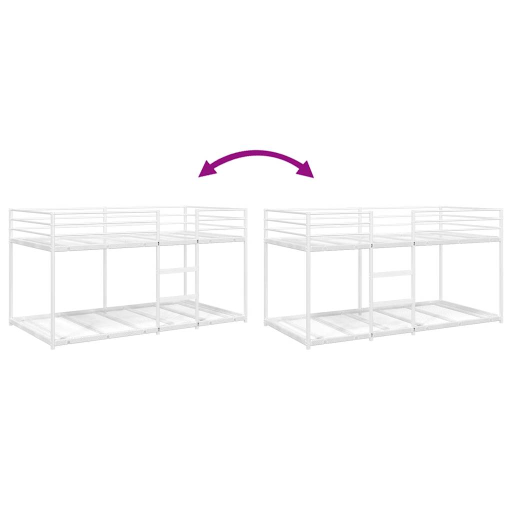 Bunk Bed without Mattress White 100x200 cm Steel