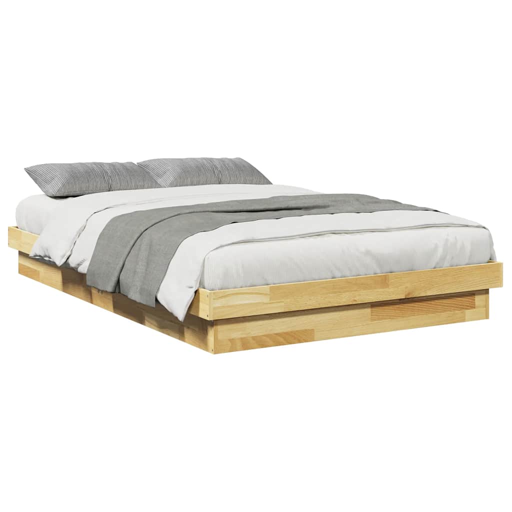 Bed Frame without Mattress 120x190 cm Small Double Solid Wood Oak