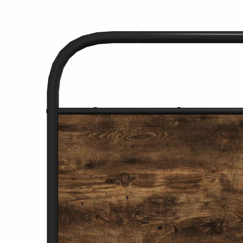 Metal Bed Frame without Mattress Smoked Oak 180x200 cm Super King