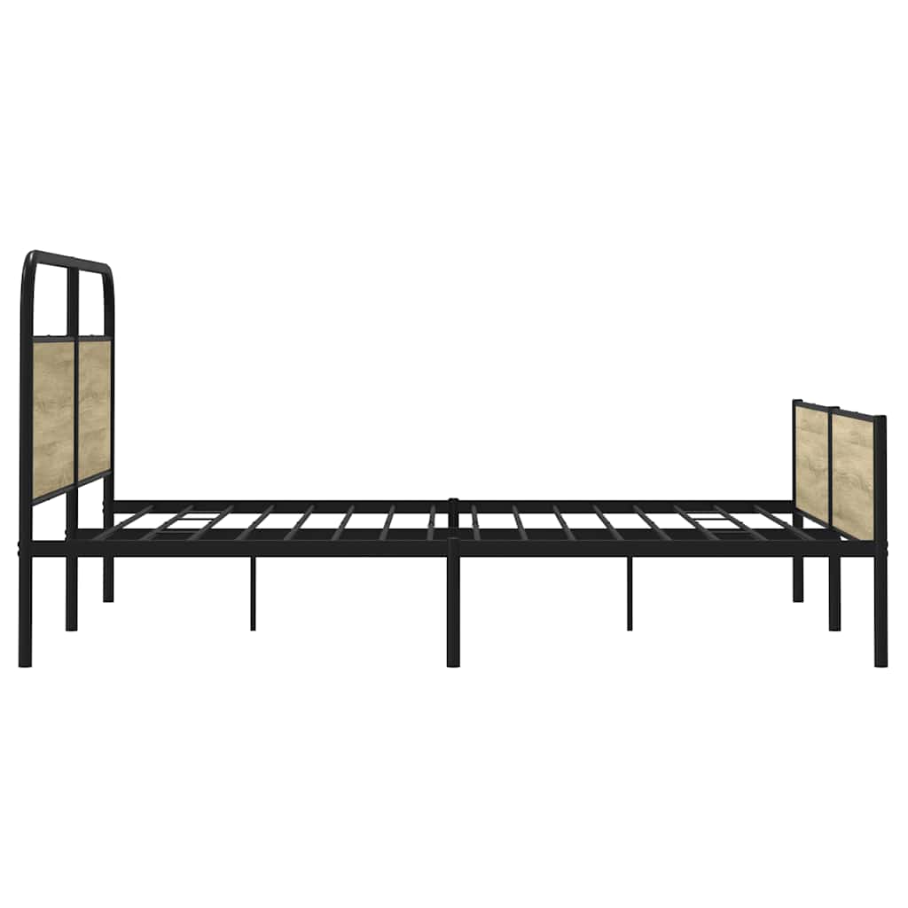 Metal Bed Frame without Mattress Sonoma Oak 183x213 cm