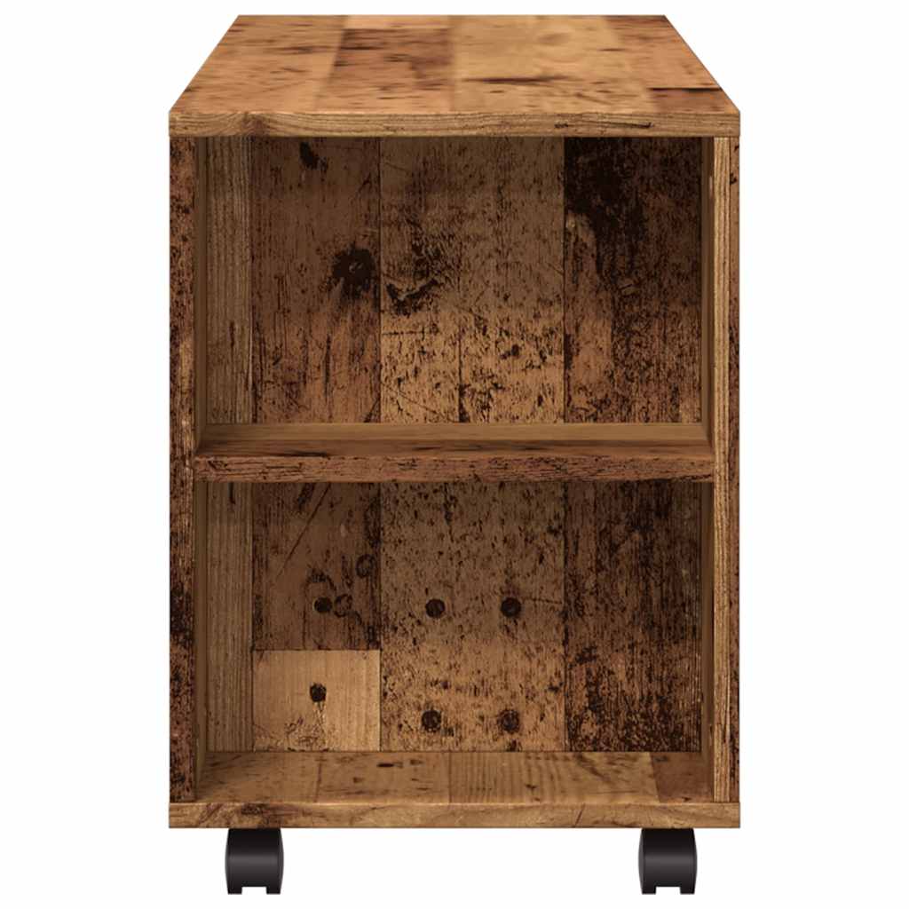 Modern Wooden 40 Inch TV Tele Stand Unit Cabinet With Storage & Wheels
