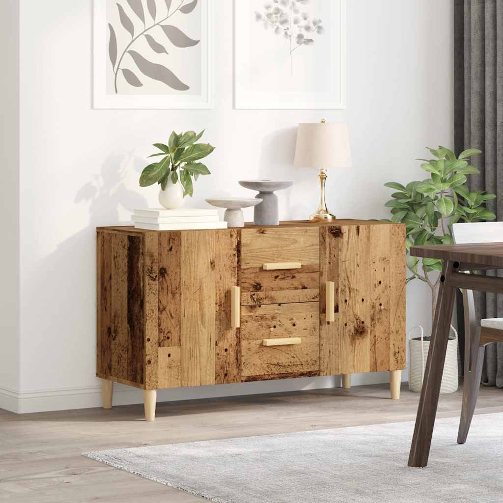 Modern Wooden Sideboard Storage Cabinet Unit With 2 Doors & 2 Drawers Wood