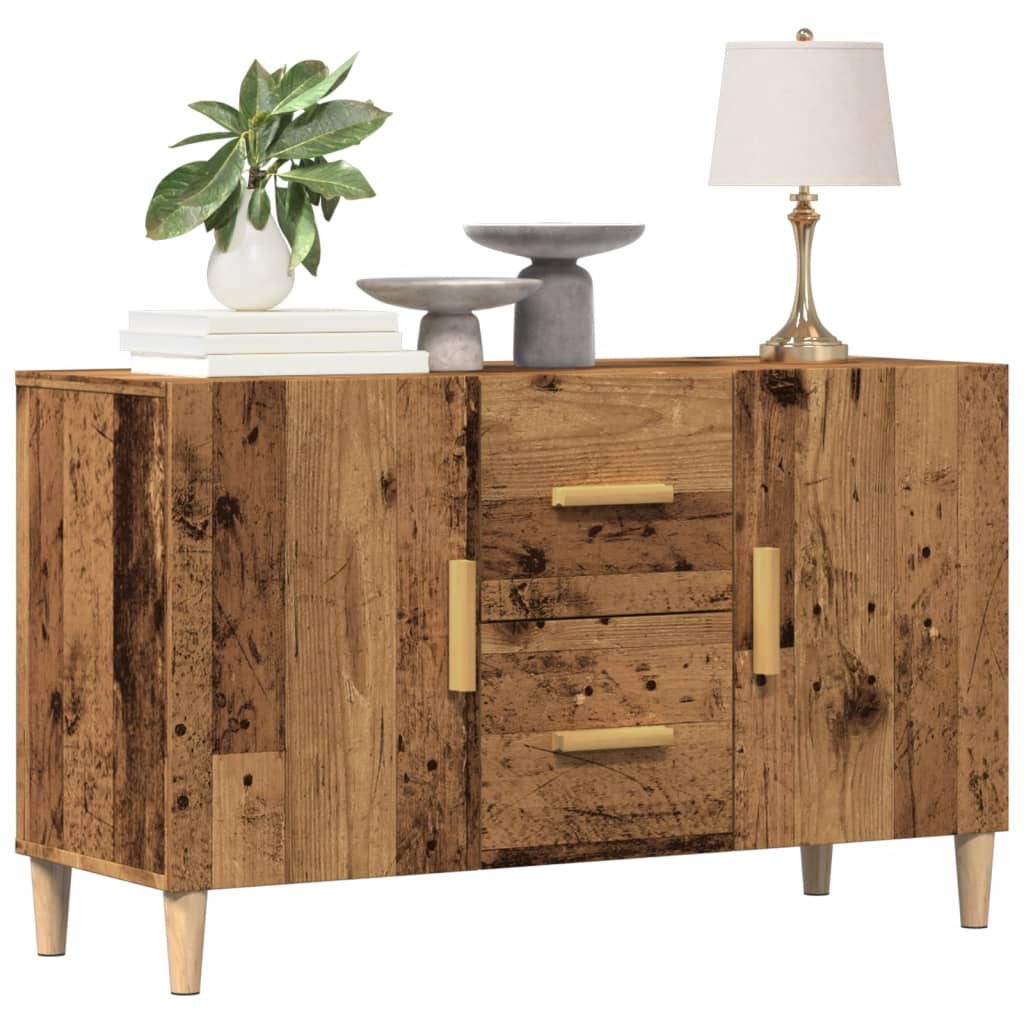 Modern Wooden Sideboard Storage Cabinet Unit With 2 Doors & 2 Drawers Wood