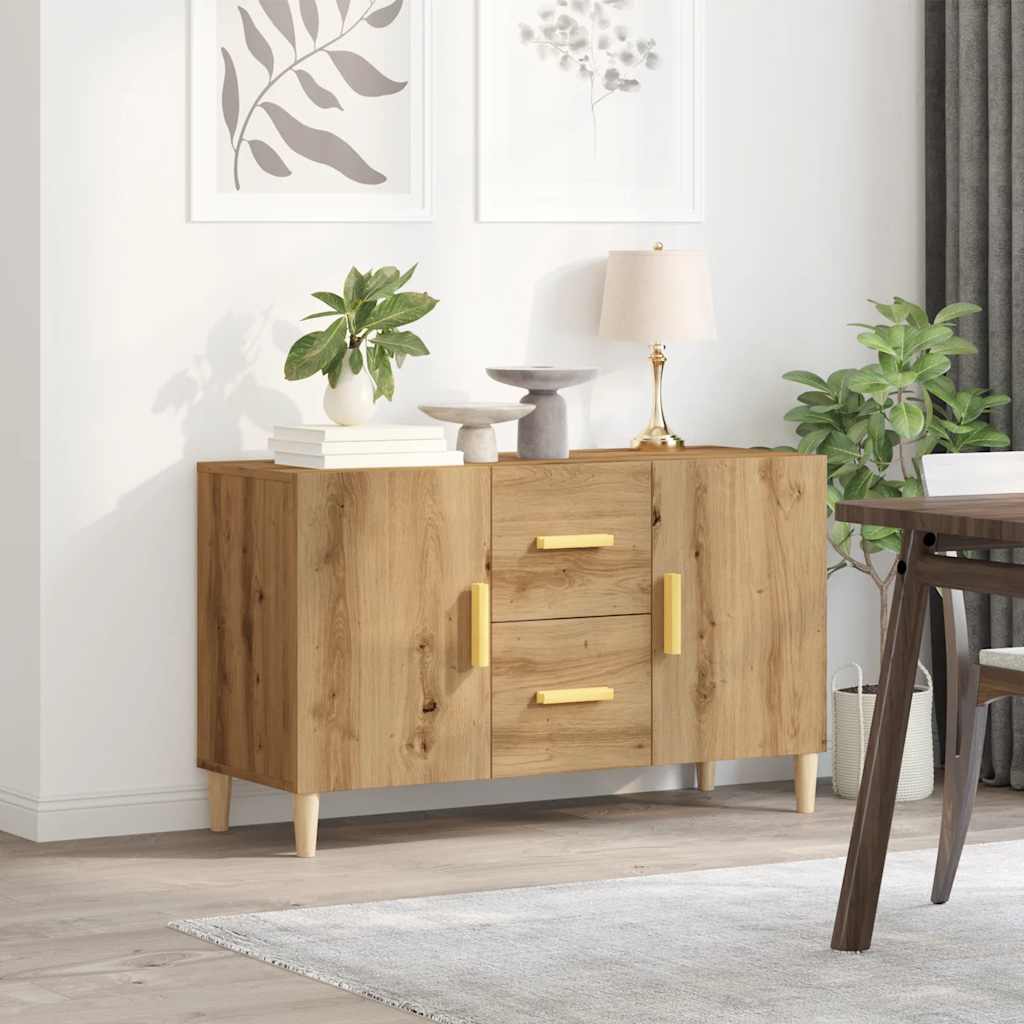Modern Wooden Sideboard Storage Cabinet Unit With 2 Doors & 2 Drawers Wood